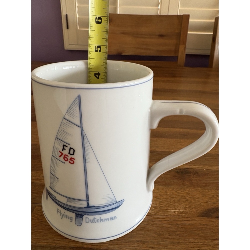 JKW Bavaria Sailboat Nautical Mug Cup 1950 Flying Dutchman /Finn West Germany 5" - Picture 9 of 16